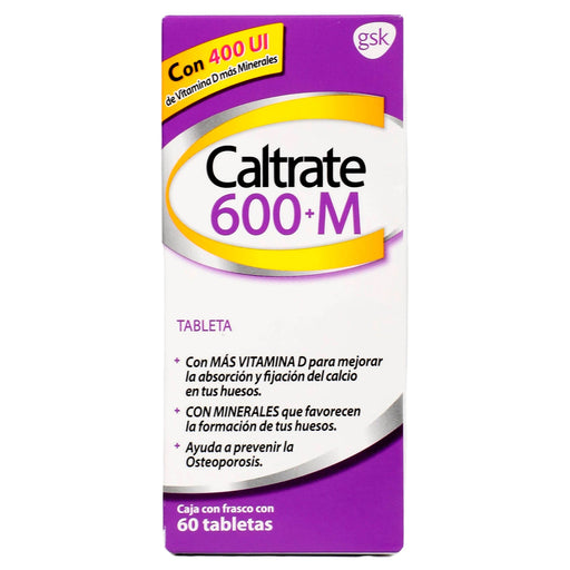 Caltrate 600+M Con 60 Tabletas (Vitamina D3/Minerales) - WeCare Pharma