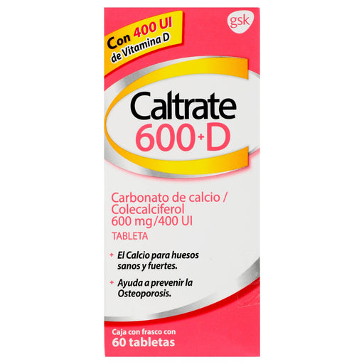 Caltrate 600+D 600Mg/400Unid Con 60 Tabletas (Carbonato De Calcio/Colecalciferol) - WeCare Pharma