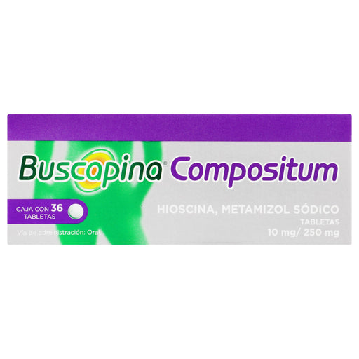 Buscapina Compositum 10Mg/250Mg Con 36 Tabletas (Hioscina/Metamizol) 1 - 7501165011601