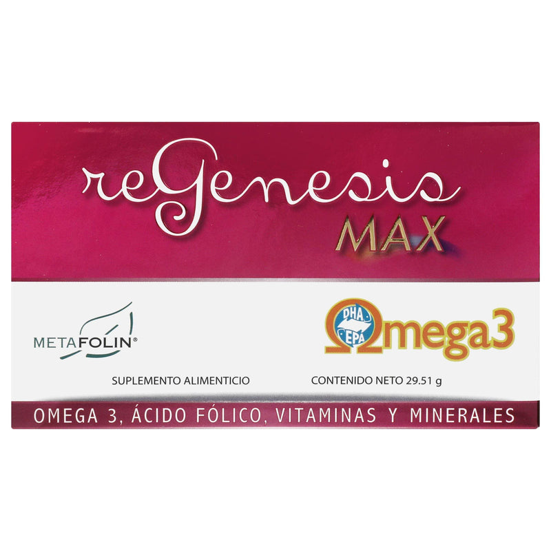 Regenesis Max 26.01G Con 30 Capsulas (Omega 3/Acido Folico/Vitaminas/Minerales) - WeCare Pharma