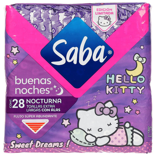 Toallas Femeninas Saba Buenas Noches C/Alas Con 28 - WeCare Pharma