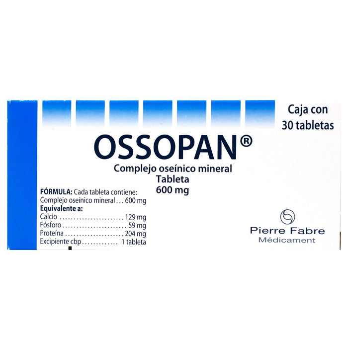Ossopan 600Mg Con 30 Tabletas (Complejo Oseinico Mineral) - WeCare Pharma