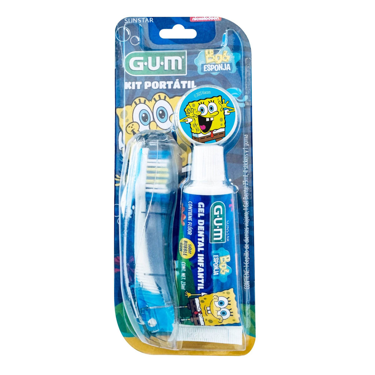 Kids' Travel Kit Gum SpongeBob Toothbrush + Toothpaste — WeCare Pharma