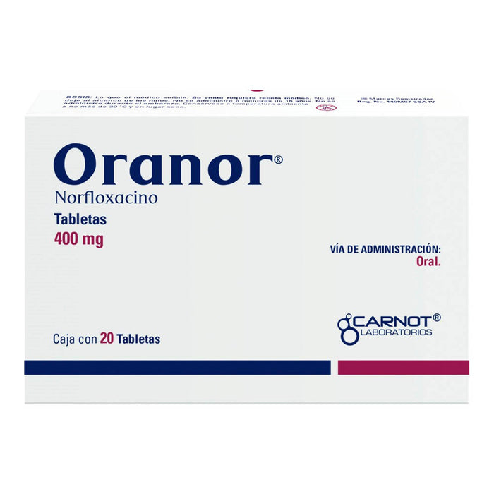 Oranor (Norfloxacino) Tabletas 400Mg Con 20 - WeCare Pharma