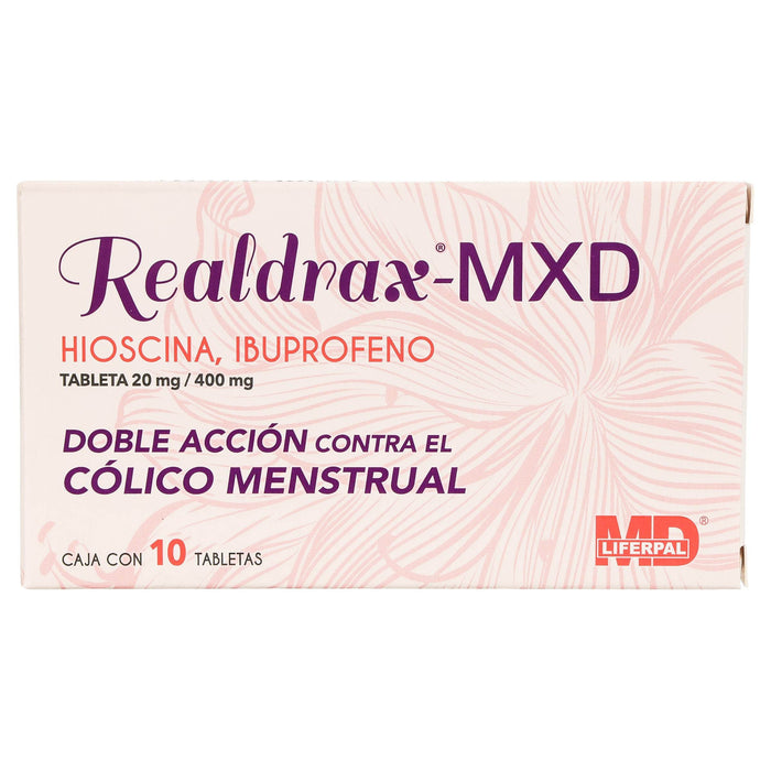 Realdrax-Mxd 20Mg/400Mg Con 10 Tabletas (Hioscina/Ibuprofeno) - WeCare Pharma