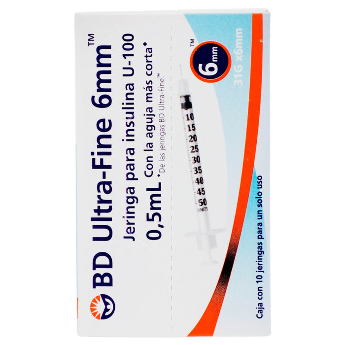 Jeringa Insulina Ultrafine Bd 0.5Ml 31Gx6Mm Con 10 - WeCare Pharma