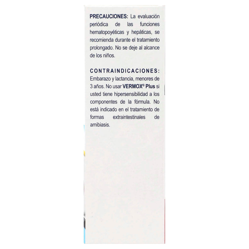 Vermox Plus Ped Suspensión 60Mg/10Mg 10Ml (Mebendazol/Quinfamida) - WeCare Pharma