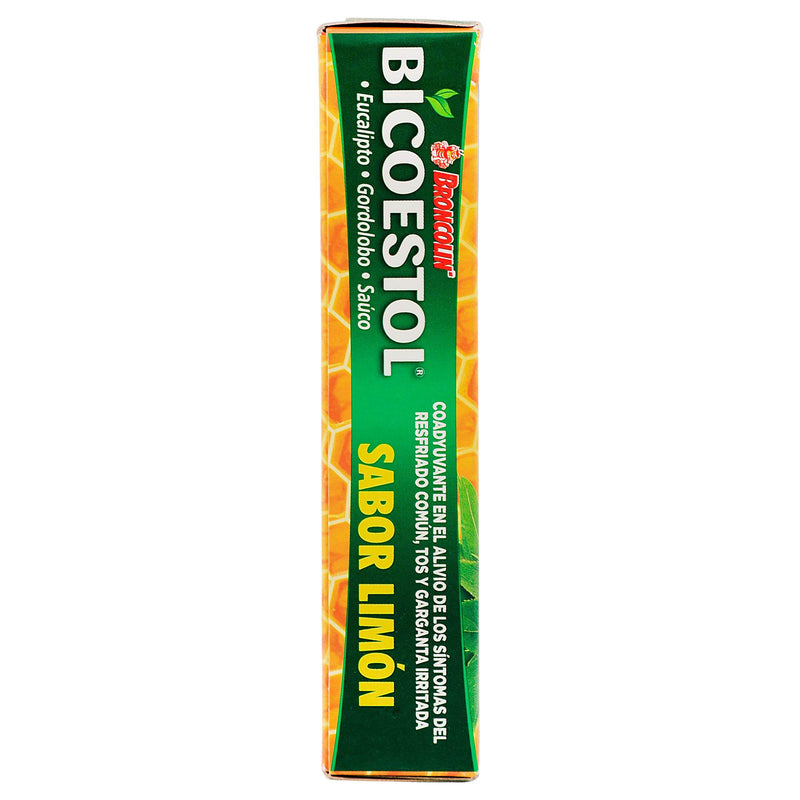 Broncolin Bicoestol Pastillas 2.5G Con 16 Limon (Eucaliptus Globulus/Gnaphalium/Sambucus Nigra) - WeCare Pharma