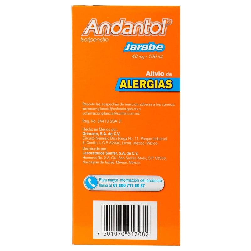 Andantol Jarabe 40Mg/100Ml 115Ml (Isotipendilo) - WeCare Pharma