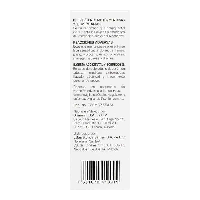 Zentel Suspensión 400Mg/10Ml (Albendazol) - WeCare Pharma
