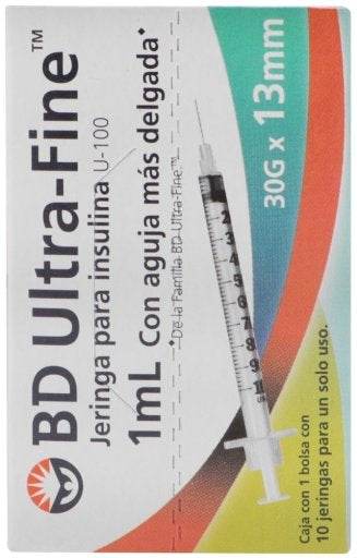 Jeringa Insulina Ultrafine Bd 1Ml 30Gx13Mm Con 10 - WeCare Pharma