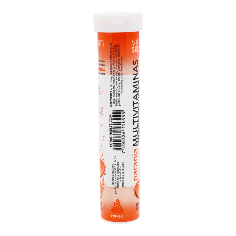 Multivitaminas/Vitamina C Efervecente V 90G Con 20 Naranja Seltz Tabletas - WeCare Pharma