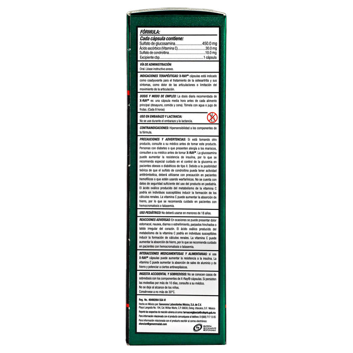 X-Ray 450Mg/30Mg/10Mg Con 40 Capsulas (Glucosamina/Vitamina Con Condroitina) - WeCare Pharma