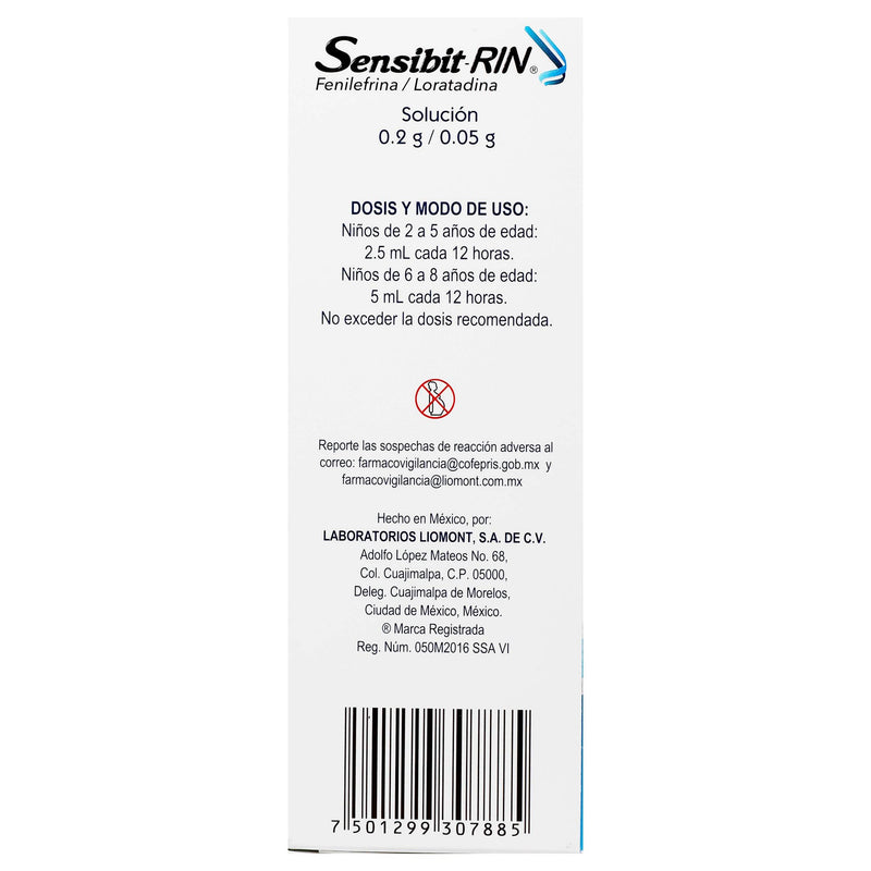 Sensibit-Rin Solución Con 60Ml (Fenilefrina/Loratadina) - WeCare Pharma