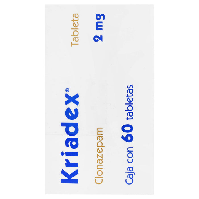 Kriadex (Clonazepam) Tabletas 2Mg Con 60 - WeCare Pharma