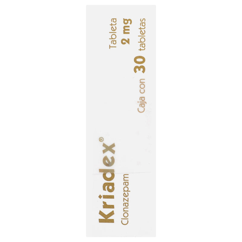 Kriadex (Clonazepam) Tabletas 2Mg Con 30 - WeCare Pharma