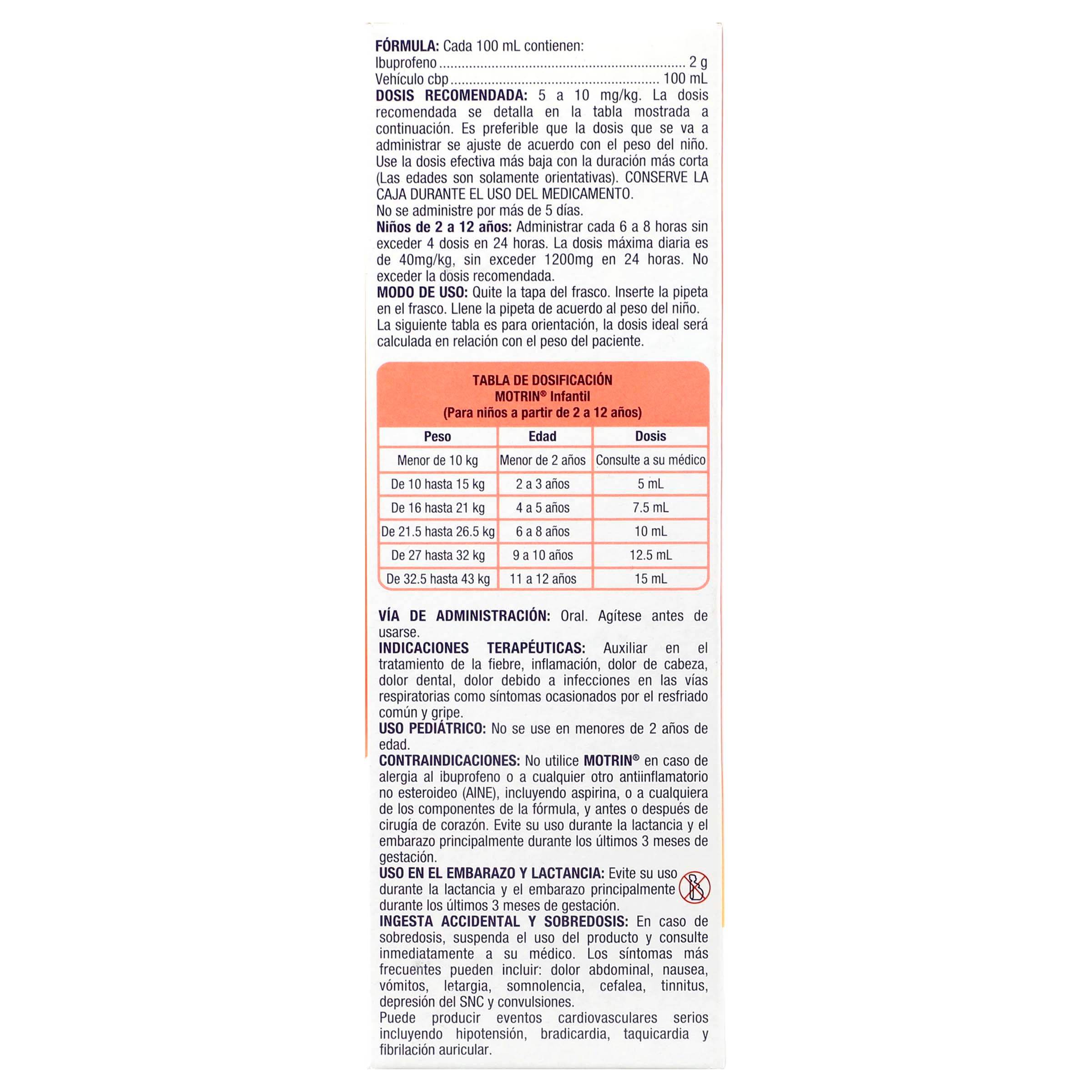 Motrin Infantil Jarabe 2G/100Ml120Ml (Ibuprofeno) — WeCare Pharma