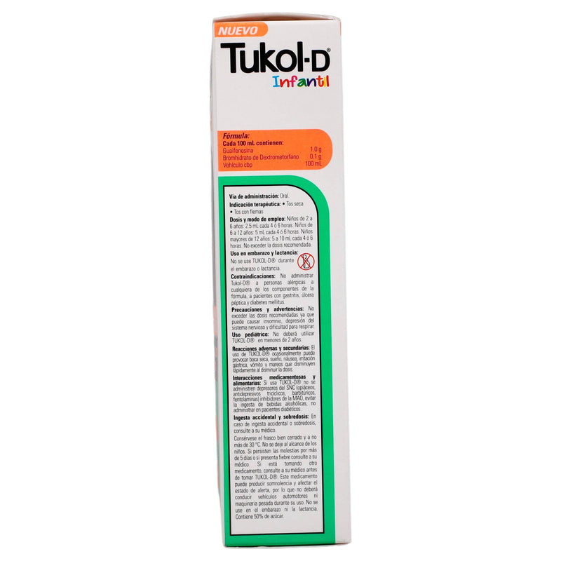 Tukol-D Inf Jarabe 1G/0.1G 125Ml (Guaifenesina/Dextrometorfano) - WeCare Pharma
