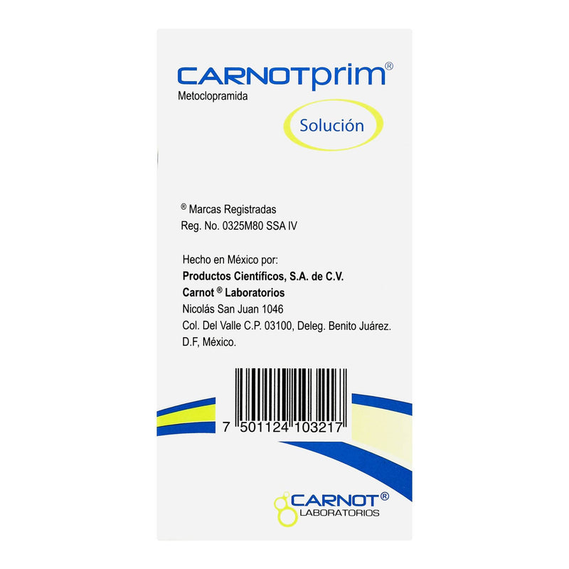 Carnotprim Solución 100Mg/100Ml (Metoclopramida) - WeCare Pharma