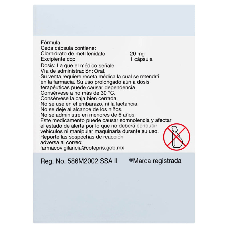 Ritalin La (Metilfenidato) Capsulas 20Mg Con 30 - WeCare Pharma