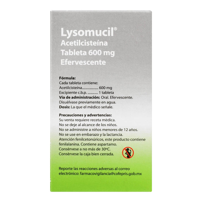 Lysomucil 600Mg Con 20 Tabletas (Acetilcisteina) - WeCare Pharma