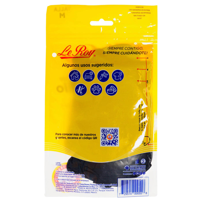 Guante De Nitrilo No Estéril Le Roy Negro Con 8 - WeCare Pharma