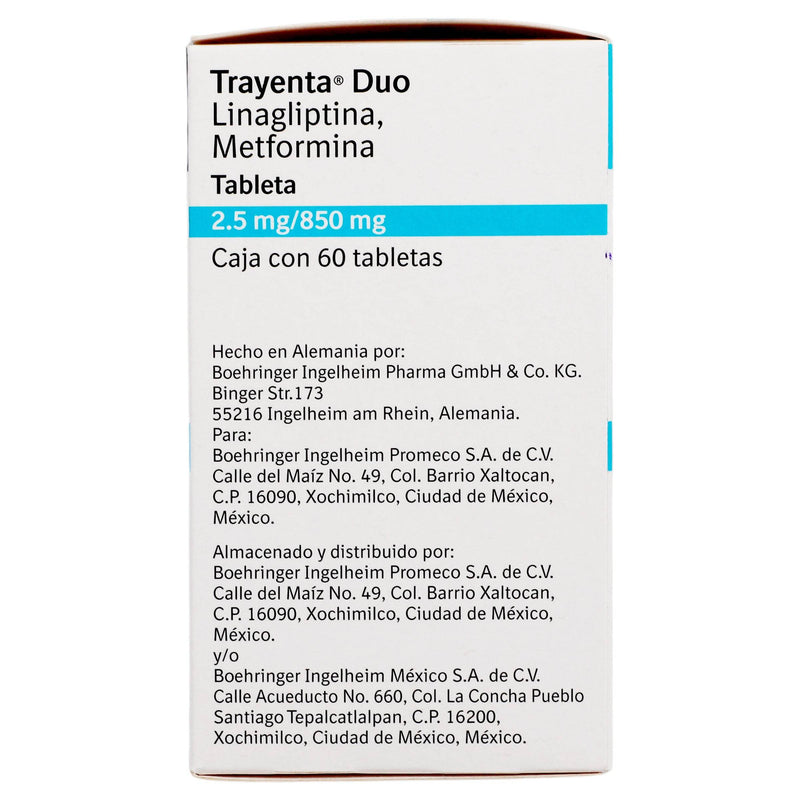 Trayenta Duo 2.5Mg/850Mg Con 60 Tabletas (Linagliptina/Metformina) - WeCare Pharma