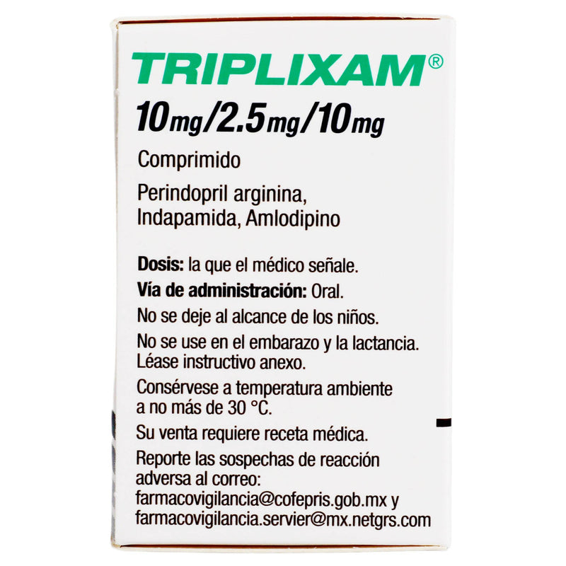 Triplixam 10Mg/2.5Mg/10Mg Con 30 Comprimidos (Perindopril/Arginina/Indapamida/Amlodipino) - WeCare Pharma
