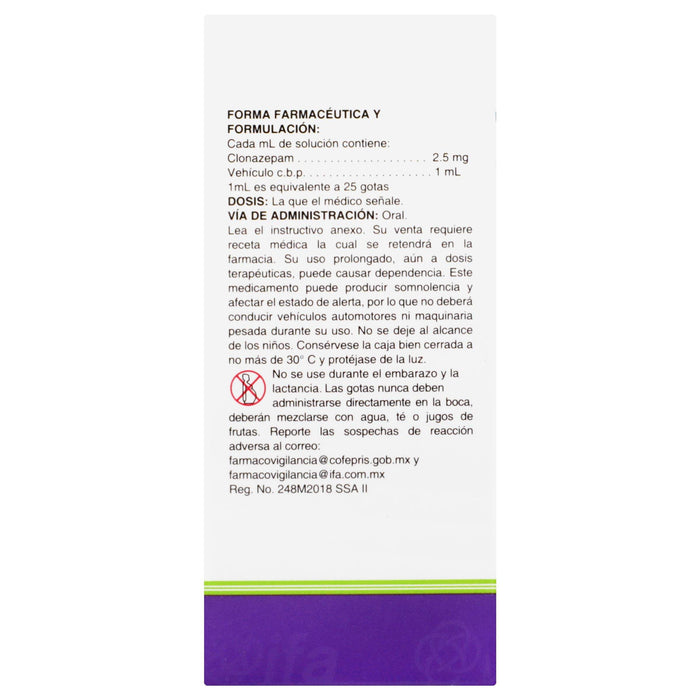 Klodex (Clonazepam) Solución 2.5Mg/10Ml - WeCare Pharma
