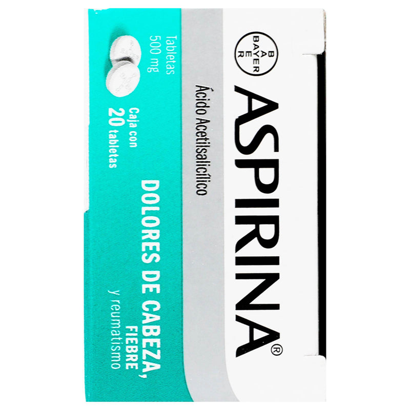 Aspirina 500Mg Con 20 Tabletas (Acido Acetilsalicilico) - WeCare Pharma