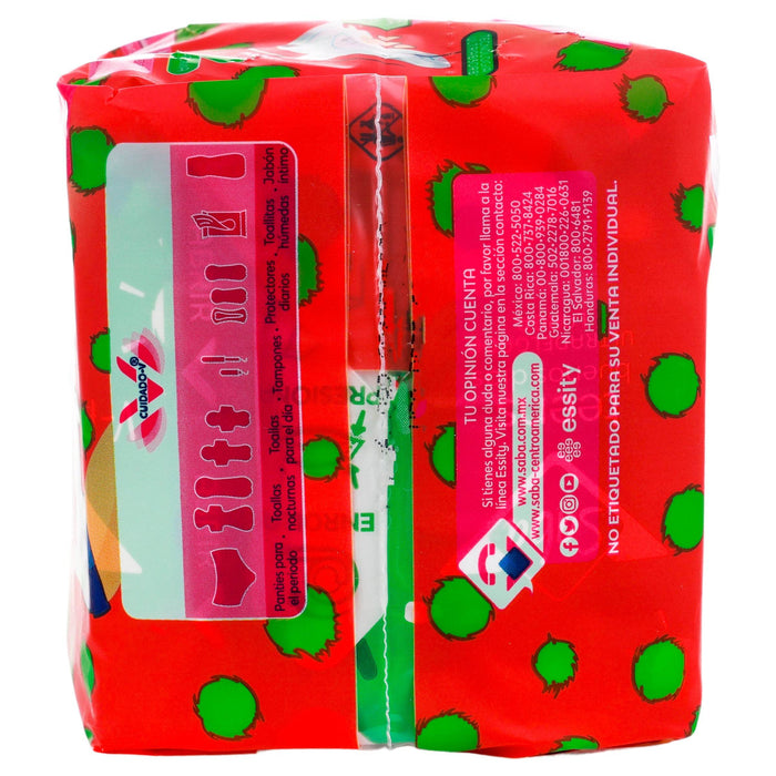 Toallas Saba Teens Ultradelgada Larga Con Alas Con 10 - WeCare Pharma