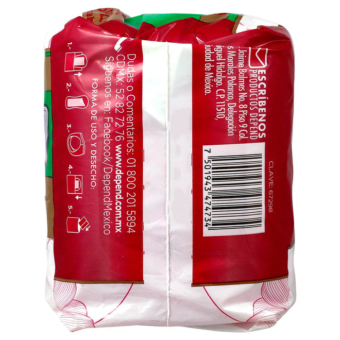 Toallas Depend Femenine Super Con 8 - WeCare Pharma