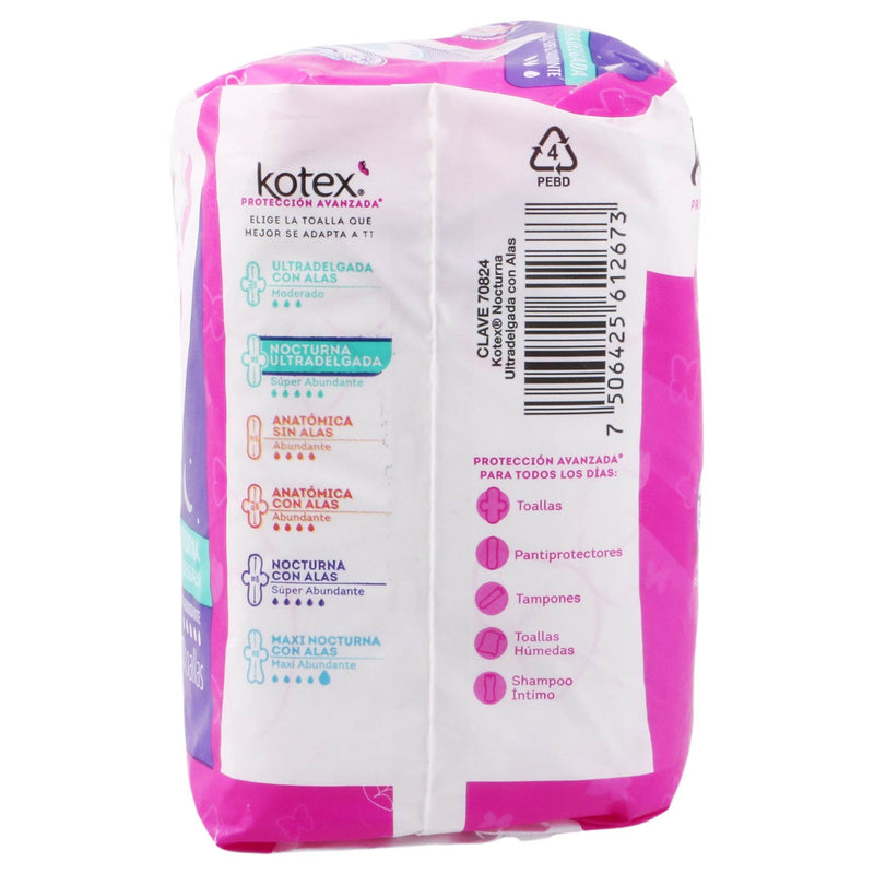 Toallas Sanitarias Kotex Nocturna Ultra Delgada Con 10 - WeCare Pharma