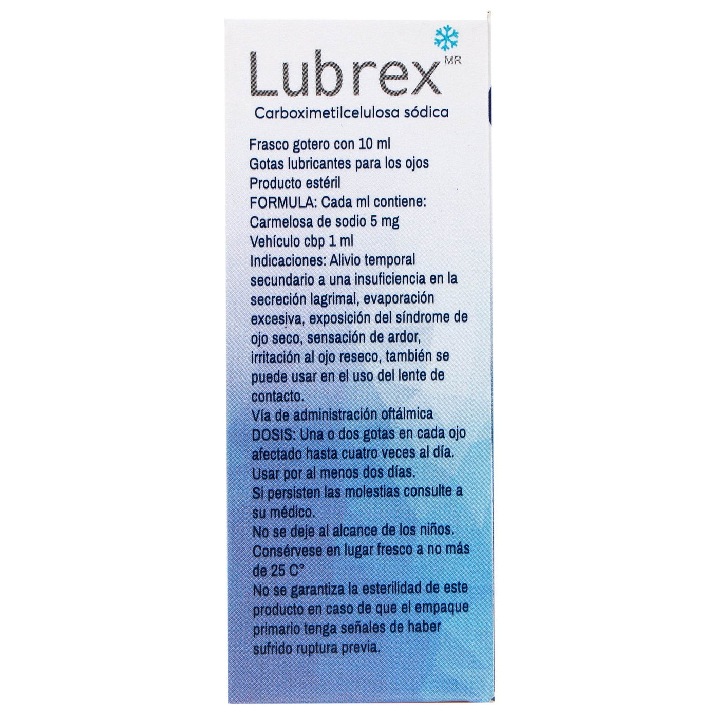 Lubrex Rack Lubrex (Carboximetilcelulosa) Solución Oft 0.5% 10Ml — WeCare Pharma