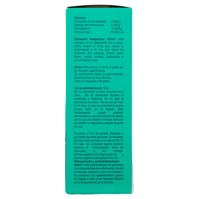 Aliren Solución 2.5G/0.1G/15G/100Ml 30Ml (Amantadina/Clorfenamina/Paracetamol) - WeCare Pharma