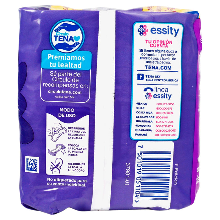 Toallas Tena Lady Discret Extra Nocturna Con 8 - WeCare Pharma