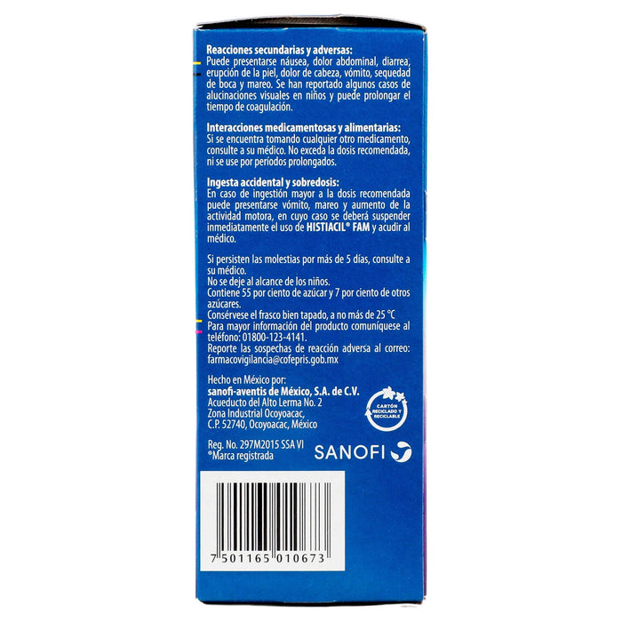 Histiacil Fam Ad Jarabe 2G/1G 140Ml (Guifenesina/Oxolamina) - WeCare Pharma