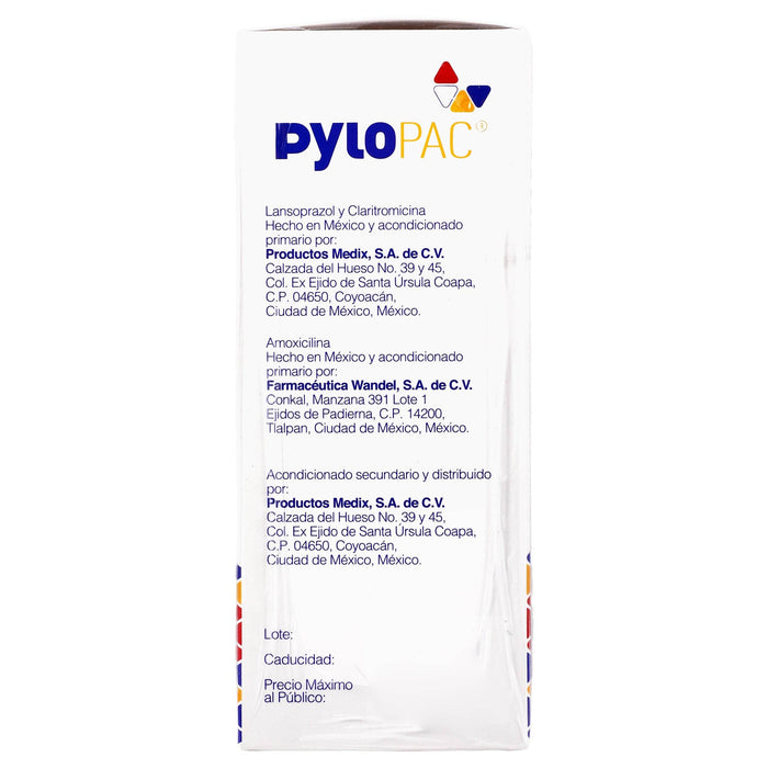 Pylopac 30Mg/500Mg/500Mg Con 7 Pack Capsulas (Lansoprazol/Claritromicina/Amoxicilina) - WeCare Pharma