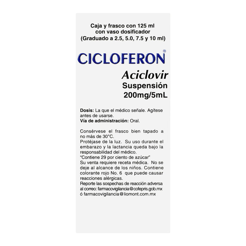 Cicloferon Suspensión 200Mg/5Ml 125Ml (Aciclovir) - WeCare Pharma
