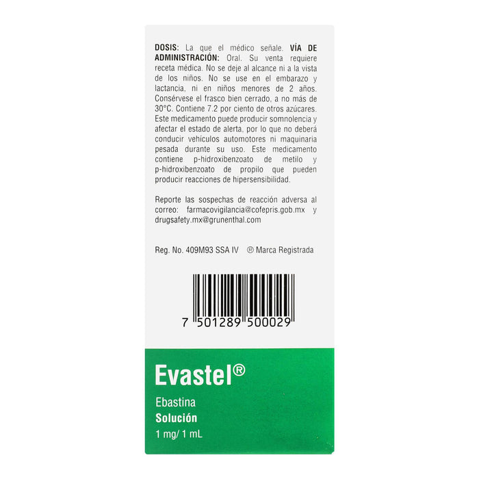 Evastel Solución 1Mg/Ml 60Ml (Ebastina) - WeCare Pharma