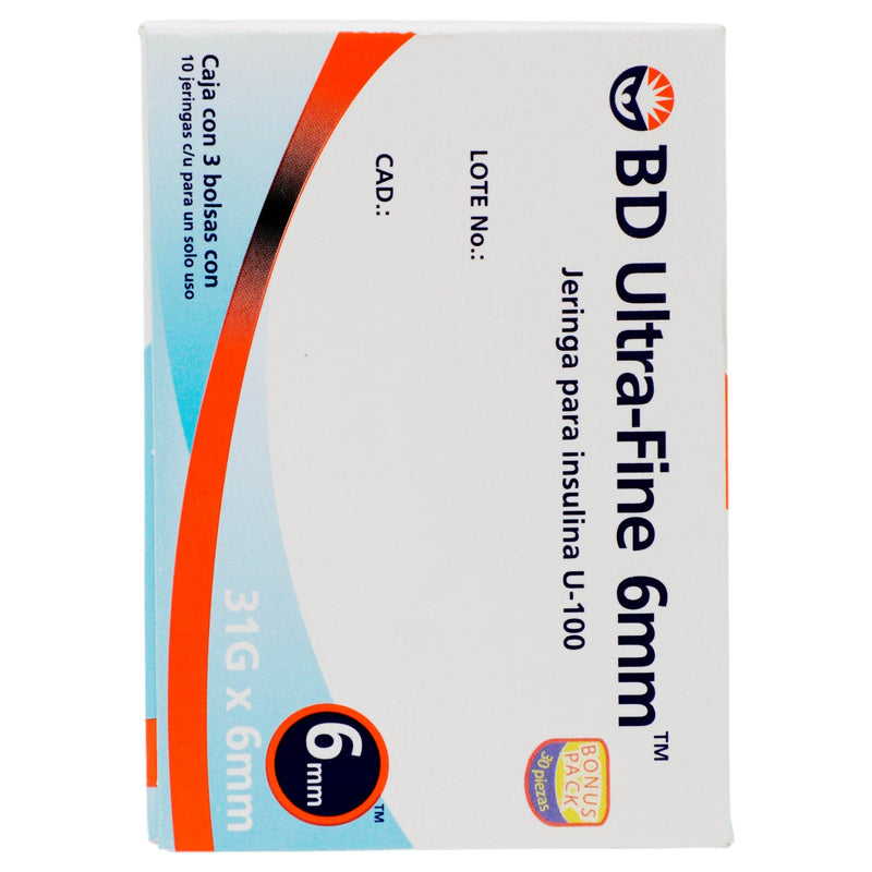 Jeringa Insulina Ultrafine Bd 0.5Ml 31Gx6Mm Con 30 - WeCare Pharma