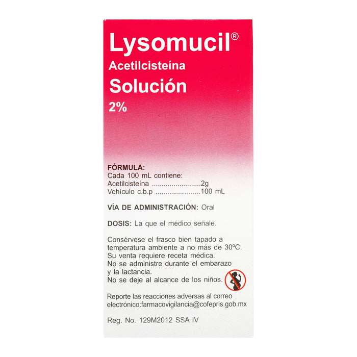 Lysomucil Solución 2% 120Ml (Acetilcisteina) - WeCare Pharma