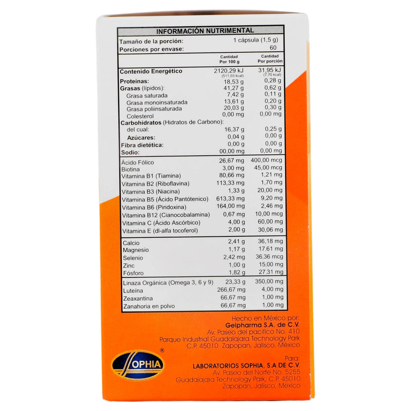 Lutan 1.5G Con 60 Capsulas (Omega 3 6 Y 9/Vitaminas/Luteina/Zeaxantina) - WeCare Pharma