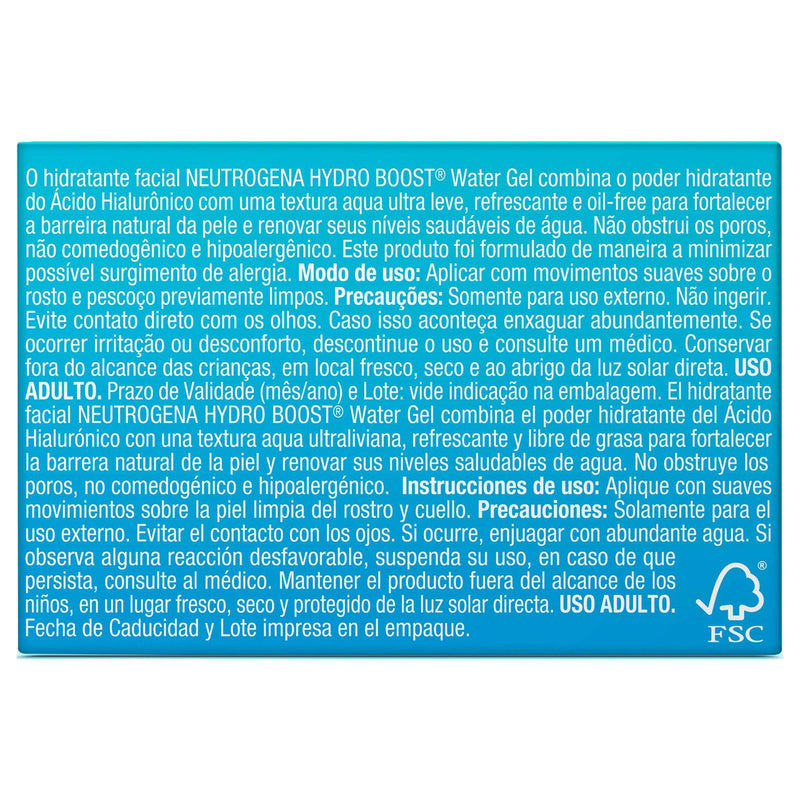 Neutrogena Gel Hidratante Hydro Boost ícido Hialurónico Refil 50G - WeCare Pharma