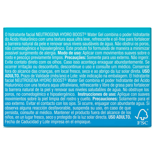 Neutrogena Gel Hidratante Hydro Boost ícido Hialurónico Refil 50G - WeCare Pharma