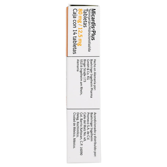 Micardis Plus 80Mg/12.5Mg Con 14 Tabletas (Telmisartan/Hidroclorotiazida) - WeCare Pharma