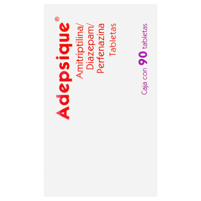 Adepsique (Amitriptilina/Diazepam/Perfenazina) Tabletas 10Mg/3Mg/2Mg Con 90 - WeCare Pharma