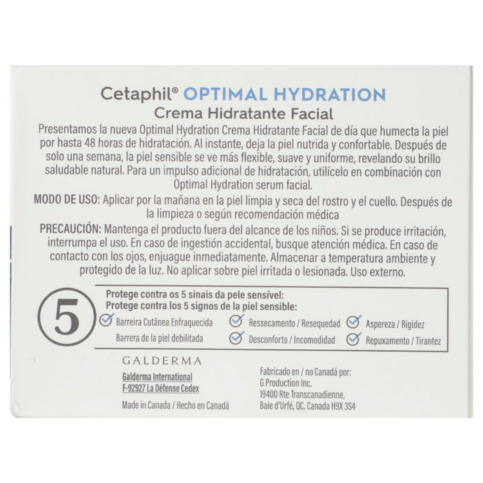 Cetaphil Optimal Hydration Crema Hidratante Facial De Dia 48G 5 - 3499320011655