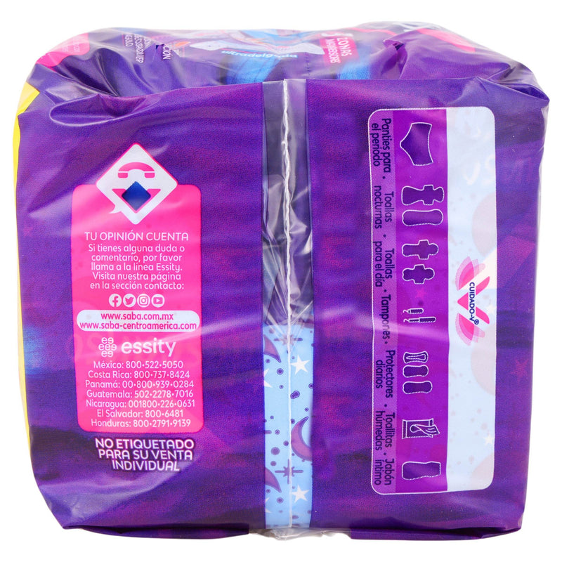 Toallas Saba Buenas Noches Ultradelgada Con Alas Con 10 - WeCare Pharma