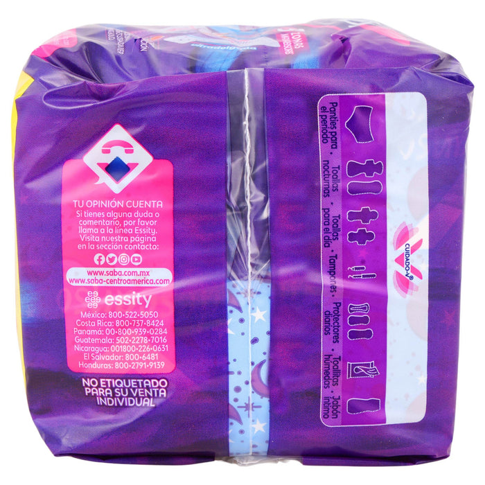 Toallas Saba Buenas Noches Ultradelgada Con Alas Con 10 - WeCare Pharma